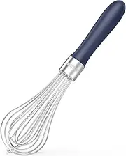 U-Taste Kitchen Whisk Egg Beater: 18/10 Stainless Steel Balloon Whisk, Heavy Duty Metal Whisk, Manual Mixing Tool with 8 High-Flex Wires for Stirring, Blending Sauce, Batter (M, Midnight Blue)