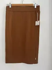 Brixton Womens Gigi High Waisted Pencil Skirt Hide Brown Medium New