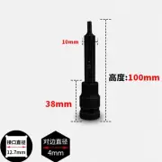 HW4 Hex Bit Impact Socket 1/2" Drive S2 Steel Bits 4" 100mm Length
