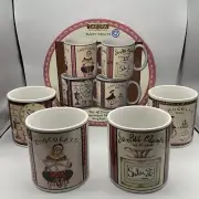 SAKURA " Sweet Treats " Set of Four Mugs in Original box art by Gracie Knight