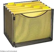 Safco Onyx Mesh Desktop Filing Box File, 10'' D, Black-BL 6 Pack