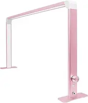 Half Moon Nail Desk Lamp, 31 inch Large LED Lash Nail Light, Foldable Tabletop Beauty Light, Adjustable Brightness, 3 Colors Dimming for Lash Extensions Skincare, Makeup, Spa, Eyebrows (Color : Pink