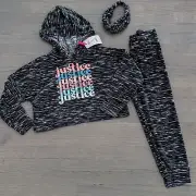 JUSTICE Girls Graphic Space-Dyed Hoodie Pajama Set, S(7/8)