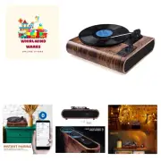 Record Player,Built-in Dual Channel Stereo Speakers with New Upgraded Ruby St...