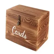 Rustic Wooden Card Box with Lock（ 10×10×6 in:Wedding,Shower Anniversary etc