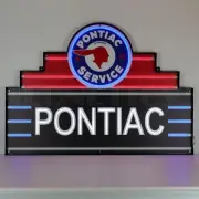 Pontiac Neon Sign Art Deco Marquee Led Flex-Neon Sign In Steel Can