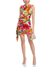 Aqua Floral Jersey Mini Dress - Exclusive