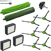 Yojolee Replacement Parts Compatible with iRobot Roomba J7 J7+ J5 J5+ J6 J6+ J8 J8+ J9 J9+ i e j Series Vacuum Cleaner Accessory Kit: Front Wheel, Rubber Brushes, 3 HEPA Filters, 6 Side Brushes