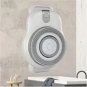 Shower Back Scrubber Wall Mounted - Electric Back Exfoliating Brush with 7in Brush Head, 360° Automatic Rota-Tion, High/Low Gear, for Deep Cleansing & Back Massage