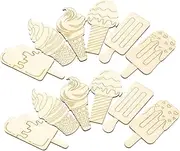 COHEALI Ice Cream Craft Kit 30pcs Wooden Cutouts Summer Toys for Boys and Girls DIY Paint Craft