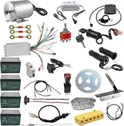 YC Yier Brushless DC Motor Complete Kit, 48V 1800W High Speed Motor, Controller, Battery, Display Throttle for Electric Scooter E Bike Bicycle Motorcycle Go Kart Tricycle Mid Drive Motor DIY Part