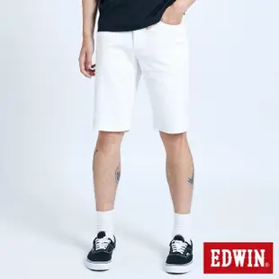 【EDWIN】男裝 EDGE基本五袋短褲(白色)