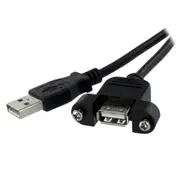 StarTech.com USBPNLAFAM1 USB 2.0 - 480Mbps USB-A Panel Mount Cable - 30cm Panel Mount - USB-A to USB-A - F/M [USBPNLAFAM1]