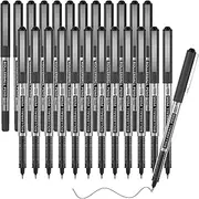 Shuttle Art Rollerball Pens, 25 Pack 0.5mm Extra Fine Point Black Liquid Ink Pens, Quick Drying & Long Lasting Pens Black Ink for Writing, Journaling, Notes Taking, School Office Supplies