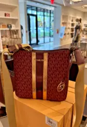 Michael Kors Jet Set Travel Small NS Crossbody Messenger Purse Bag (Oxblood)