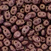 10g SUPERDUOS - Czech SuperDuo 2-Hole Beads - MATUBO Amethyst Gold Opaque Luster