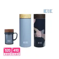 在飛比找momo購物網優惠-【IKUK 艾可_2入組】真陶瓷內膽保溫杯500ml+陶瓷保