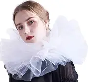 BLESSUME Retro Mesh Neck Ruff Ruffle Collar