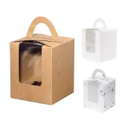 100PCS Single Cake Box Portable Cupcake Packaging for Parties - Marble