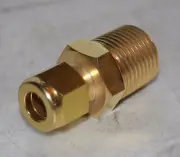 3/8" Tube x 1/2" MNPT Brass Male Connector Fitting Ham-Let 768LB3/8X1/2