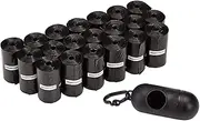 Amazon Basics Unscented Standard Dog Poop Bags with Dispenser and Leash Clip, 33.02 x 22.86 CM, Black - 20 Rolls (300 Bags)