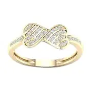 10k Yellow Gold Round Cut 0.15Ct Diamond Engagement Ring Size 6 Clarity I2