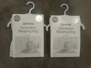 2 X Baby Sleeveless Sleeping Bags 0.5 Tog Size 0-1