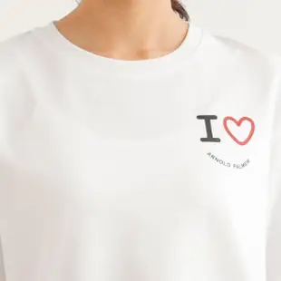 【Arnold Palmer 雨傘】女裝-愛心微笑LOGO刺繡T恤(白色)