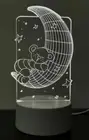 Night Light 3D Teddy Bear Illusion Visual LED Transparent Table Moon Lamp Gifts