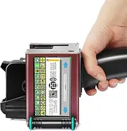 Handheld Inkjet Printer, Labeler 50mm Handheld Printer, Dual Nozzles Handheld Inkjet Coding Machine for Logo/Date/Barcode/Qr Code/Label etc