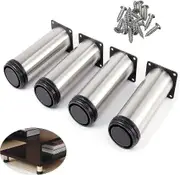 Set Of 4 Adjustable Stainless Steel Furniture Legs Table Leg Round Furniture Legs Holder