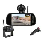 Wireless 7" Quad Mirror Monitor DVR IR Reverse Rear View Camera For Caravan RV