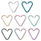 Cartilage Earrings Heart Surgical Steel Titanium Plated Annealed 18ga 316L