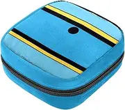 Period Bag,Sanitary Napkin Storage Bag,Black and Blue Flag,Tampon Holder for Purse
