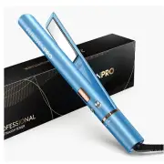 Flat Iron - One Pass to Achieve a Silky Look (Straightener and Curler) - Blue