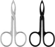 2Pcs Tweezers Scissor Eyebrow Tweezers, Flat Tip Tweezers Hair Plucker Handle...