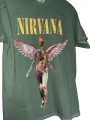 Nirvana Unisex T-Shirt Utero Angel SZ S Distressed Vintage Mineral Acid WasH NEW