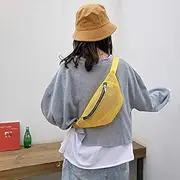 [Tangyongjiao] Luggage & Bags Fashion Mesh Single Shoulder Bag Zipper Messenger Bag Sports Waist Chest Bag (Black) (Color : Yellow)