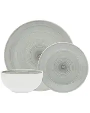 Godinger Spiral Grey 12 Piece Porcelain Dinnerware Set