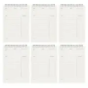 6Pieces Twin Coil Binding Day Planner 160 Pages Undated Daily Journal Notebook