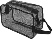 [Ipetboom] Large Capacity Mesh Toiletry Bag Men's Travel Makeup Kit Mesh Shower Bag Camping Organizer