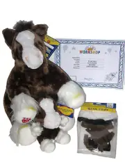 Build a Bear Clydesdale Horse w/ Baby Bridle Saddle Stuffed Plush Toy Animal Set