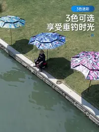 在飛比找樂天市場購物網優惠-釣魚傘大釣傘加厚萬向魚傘迷彩黑膠雙層防暴雨防曬遮陽傘折疊傘