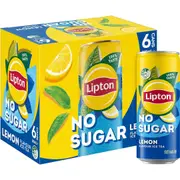 Lipton Iced Tea No Sugar Lemon Cans 240ml X 6 Pack