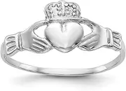 [JewelryWeb] 14k White Gold Polished Irish Claddagh Celtic Trinity Knot Ring Size 7 Band Style-Ring for Women