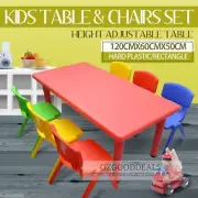 Large Kids Toddler Children Activity Table and 6 Chair Chairs Red 120x60cm L