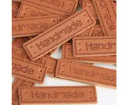 100pcs PU Leather Label, Handmade Garment DIY Label for