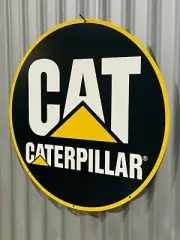 CATERPILLAR 560MM DIAMETER TOP TIN METAL SIGN KENWORTH DOZER EXCAVATOR GRADER