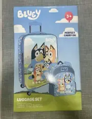 Bluey Kids Luggage and Backpack Set - 18" Luggage With Wheels, 13.75" Backpack