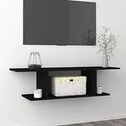 Floating TV Shelf, Wall Mounted Entertainment Center Media Stand Cabinet Black 103x30x26.5 cm